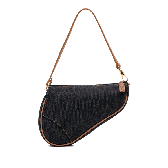 Pre-Loved Dior Mini Denim Saddle Pochette - Picture 1 of 11